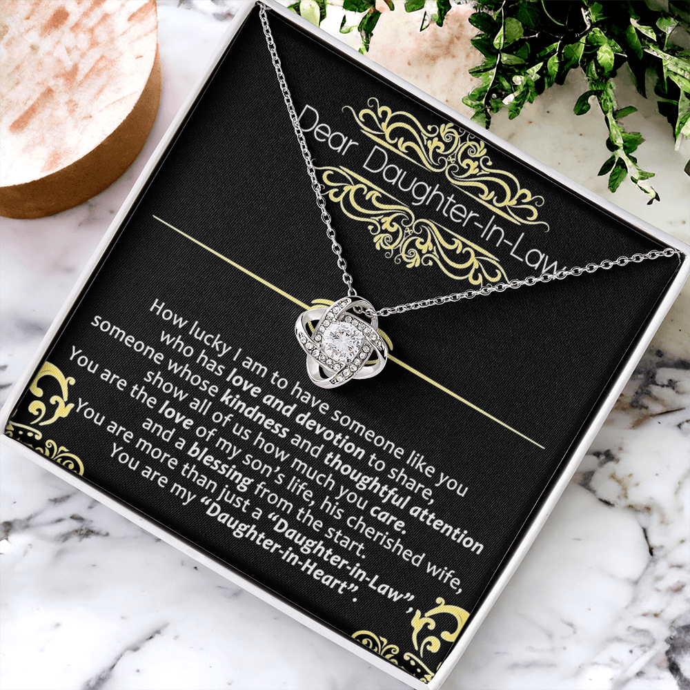 Daughter in Law Gifts Necklace - To My Daughter In Law Necklace From Mother In Law On Wedding Day Gifts For Daughter in Law Necklace Pendant Jewelry with Message Card and Gift Box For Daughter