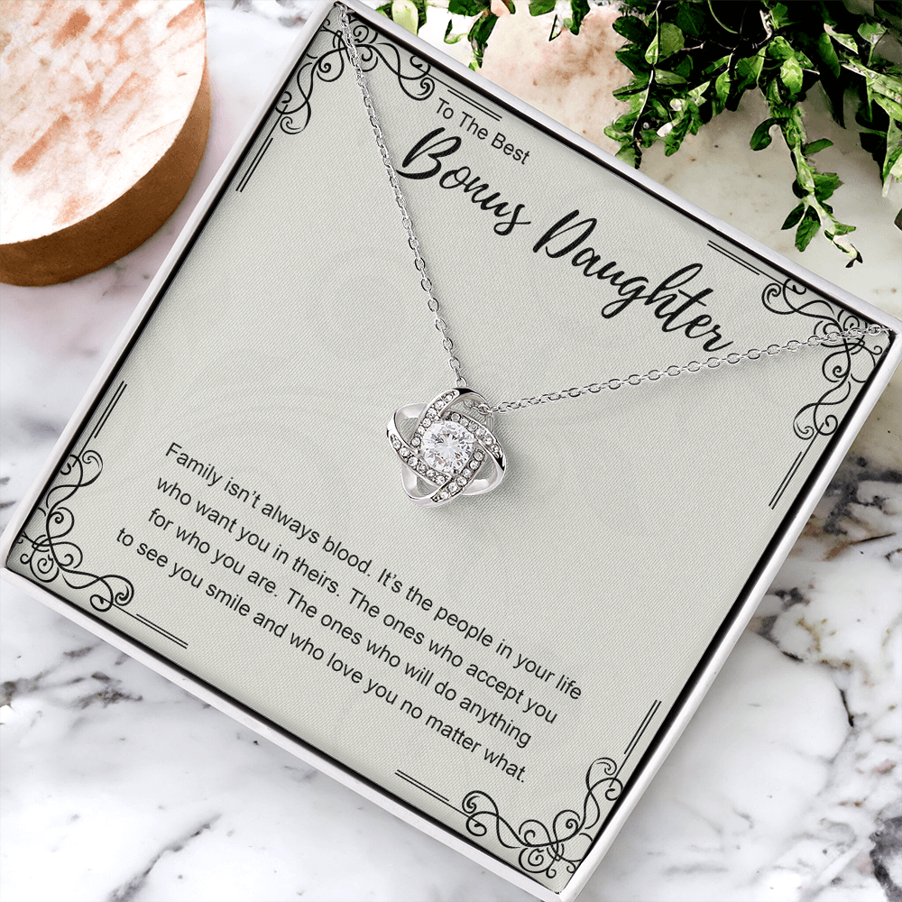 Bonus Daughter Gift Necklace, My Bonus Daughter Necklace From Bonus Mom, Stepdaughter Birthday Gift, Step Daughter Gifts from Stepmom, Wedding Gift for Stepdaughter Jewelry Gift For Girls
