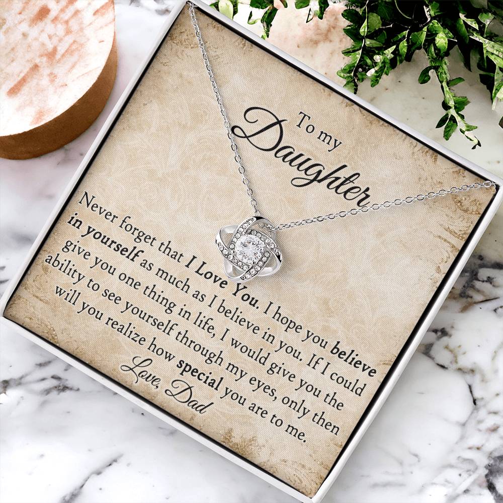 To My Daughter Necklace from Dad Daughter Necklaces Gift from Dad Father Sterling Steel Necklace Jewelry for Daughter Inspirational Gifts for Daughter on Christmas Birthday Graduation Gift
