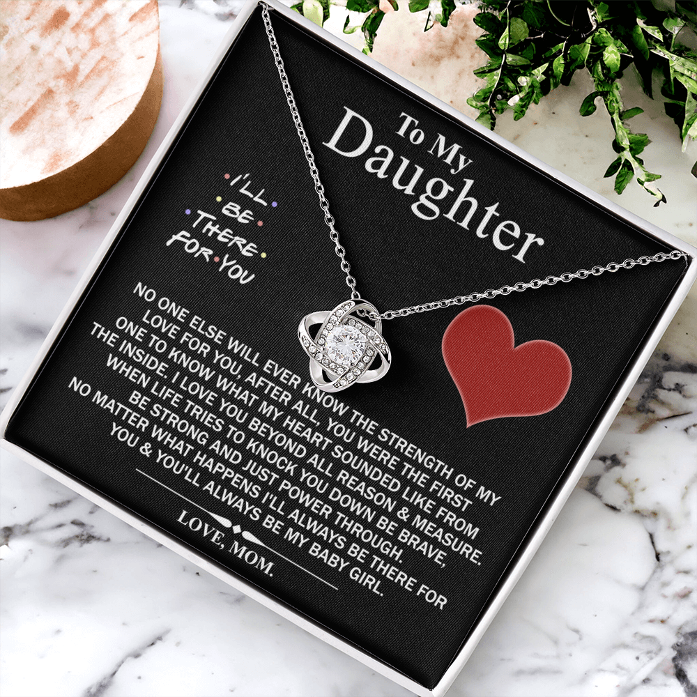 Mother And Daughter Love Knot Necklace, I'll Be There For You Necklace, To My Daughter Love Knot Necklace From Mom, Jewelry Gift For Girls, Baby Girl Love Knot Necklace, Gift Necklace For Daughter