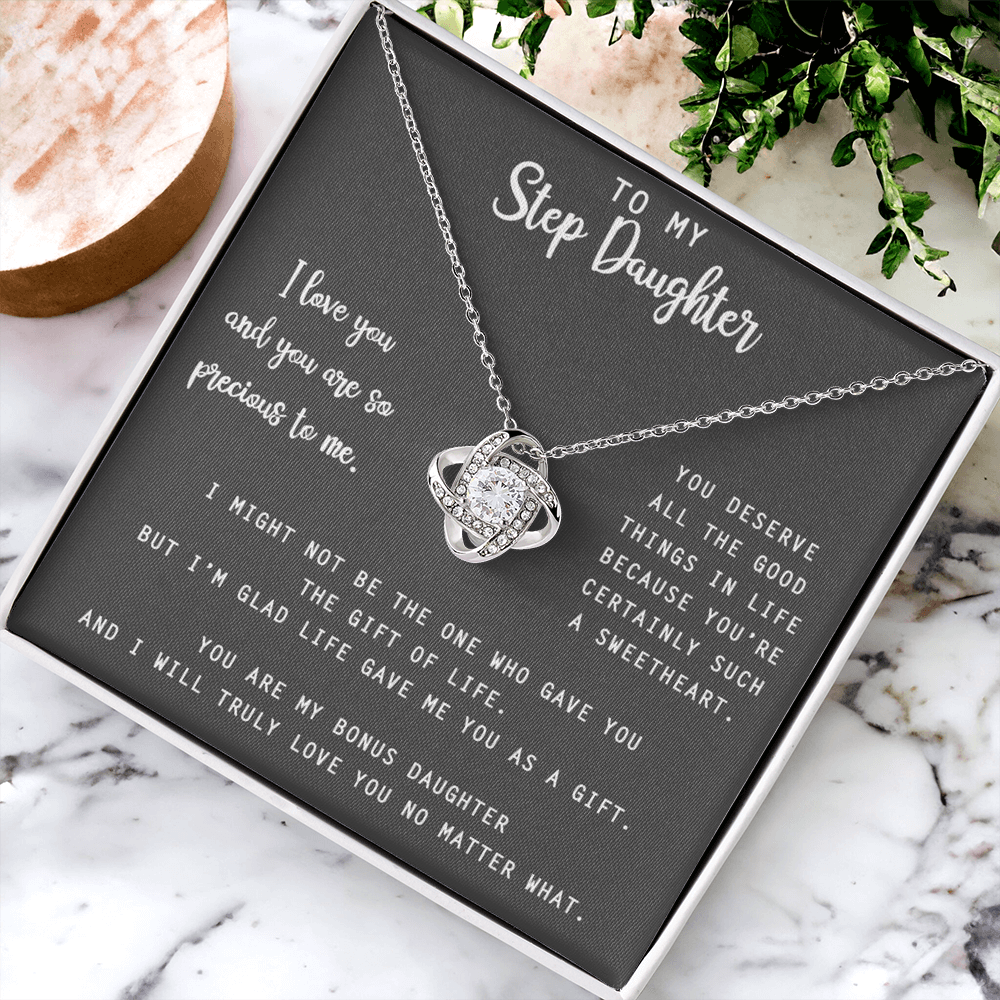 Bonus Daughter Gifts Necklace- Stepdaughter Gift From Stepmom, Daughter Necklace From Unbiological Mom, Step Daughter Gifts From Stepmom, To My Stepdaughter Necklace On Your Graduation Day Necklace