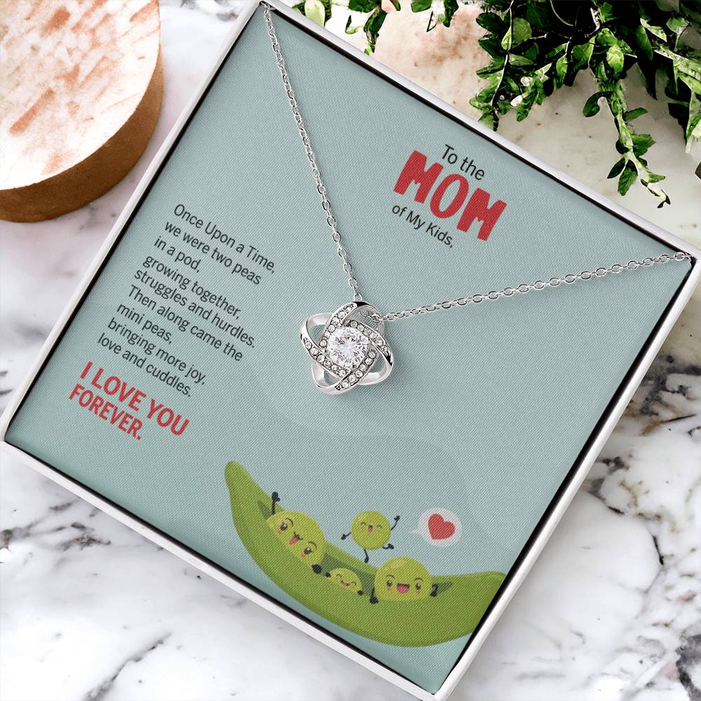 To My Mom Peas Pod Necklace From Kids, Gift For Mom On Mother's Day Jewelry Mom Love Knot Necklace 6323