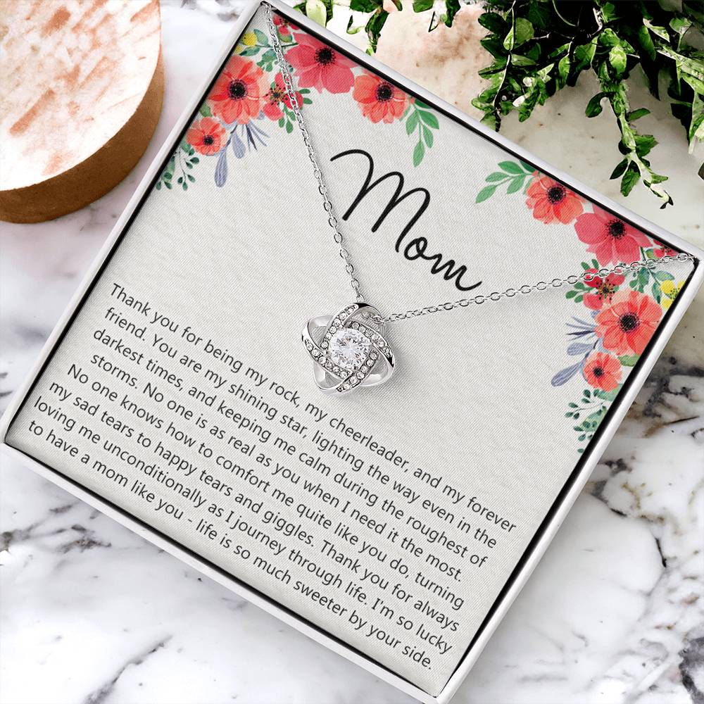 Mom Gift Necklace, Mother's Day Necklace Gift For Mom, To My Mom Love Knot Necklace Gift for Mom, Gift Anniversary Mother And Daughter Thank You Gift Pendant Jewelry Gift For Women Mom From Daughter Love Knot Necklace 6323