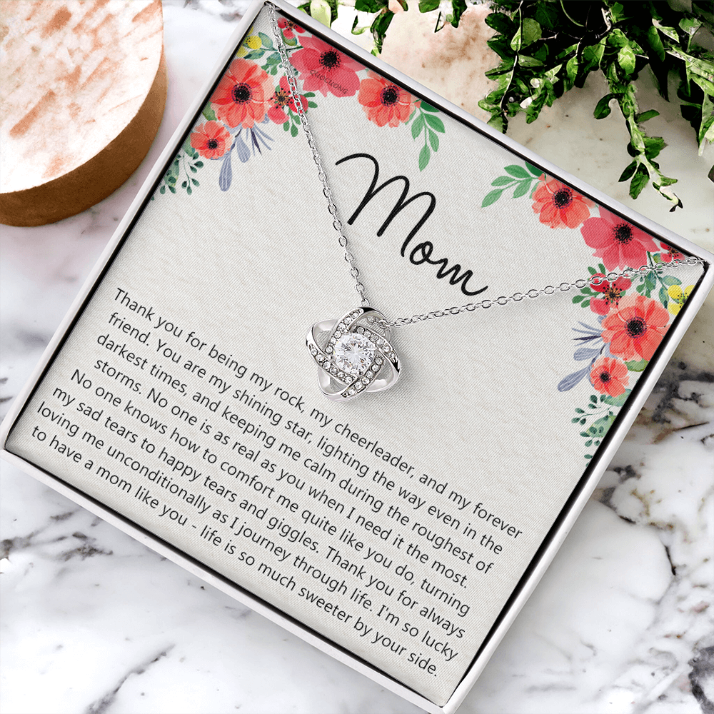 Mom Gift Necklace, Mother's Day Necklace Gift For Mom, To My Mom Love Knot Necklace Gift for Mom, Gift Anniversary Mother And Daughter Thank You Gift Pendant Jewelry Gift For Women Mom From Daughter