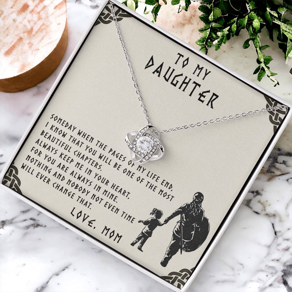 Mother Daughter Gift Necklace, Mother To Daughter Gifts From Mom, Necklace For Her, Viking To My Daughter Necklace From Mom On Graduation Gift, Birthday Christmas For Badass Daughter Beautiful Girl