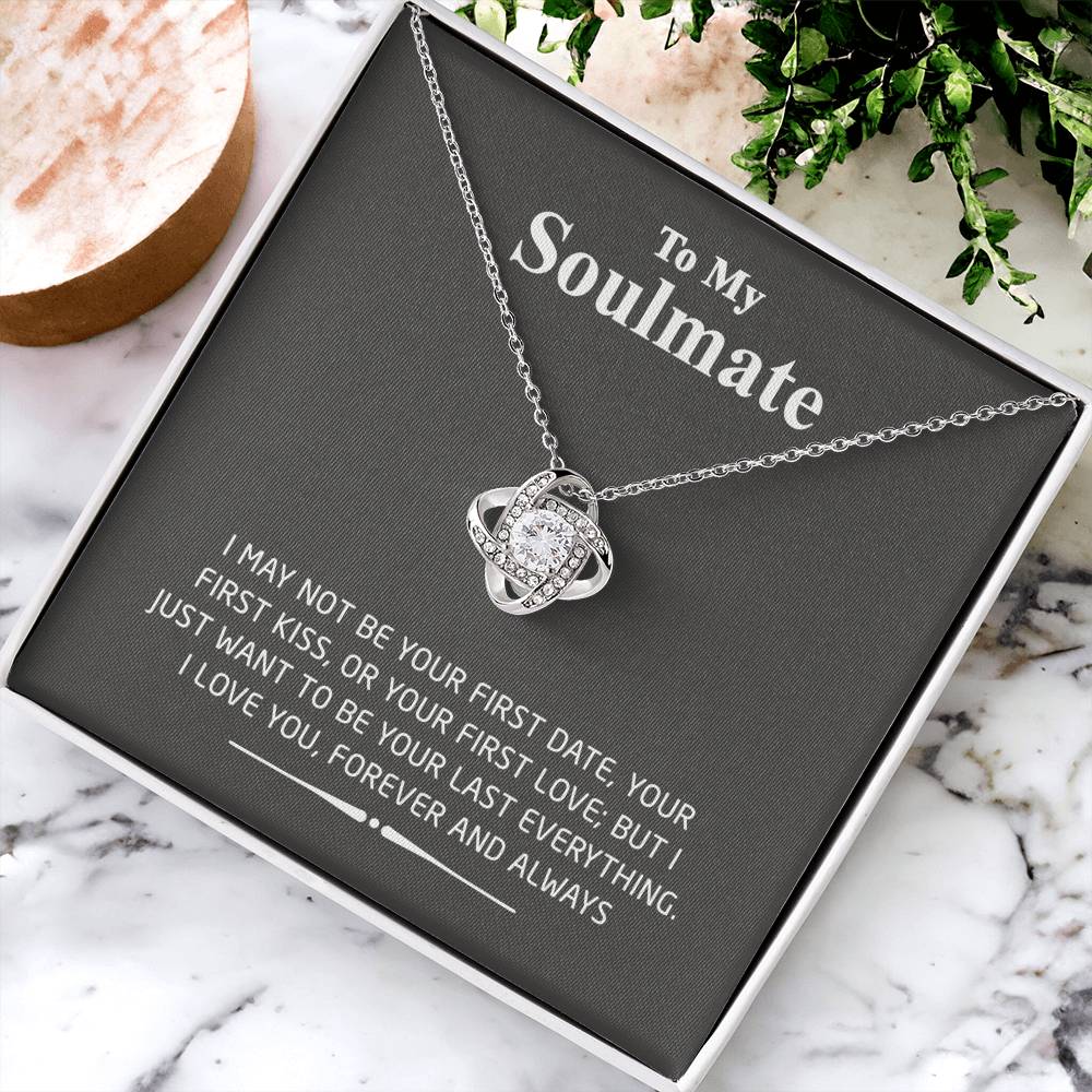 To My Smokin Hot Soulmate Love Knot Necklace - Wife Gifts Necklace From Husband To My Wife Necklace, Gift for Her Romantic, Girlfriend Gifts Message Card and Gift Box For Soulmate Love Knot Pendant