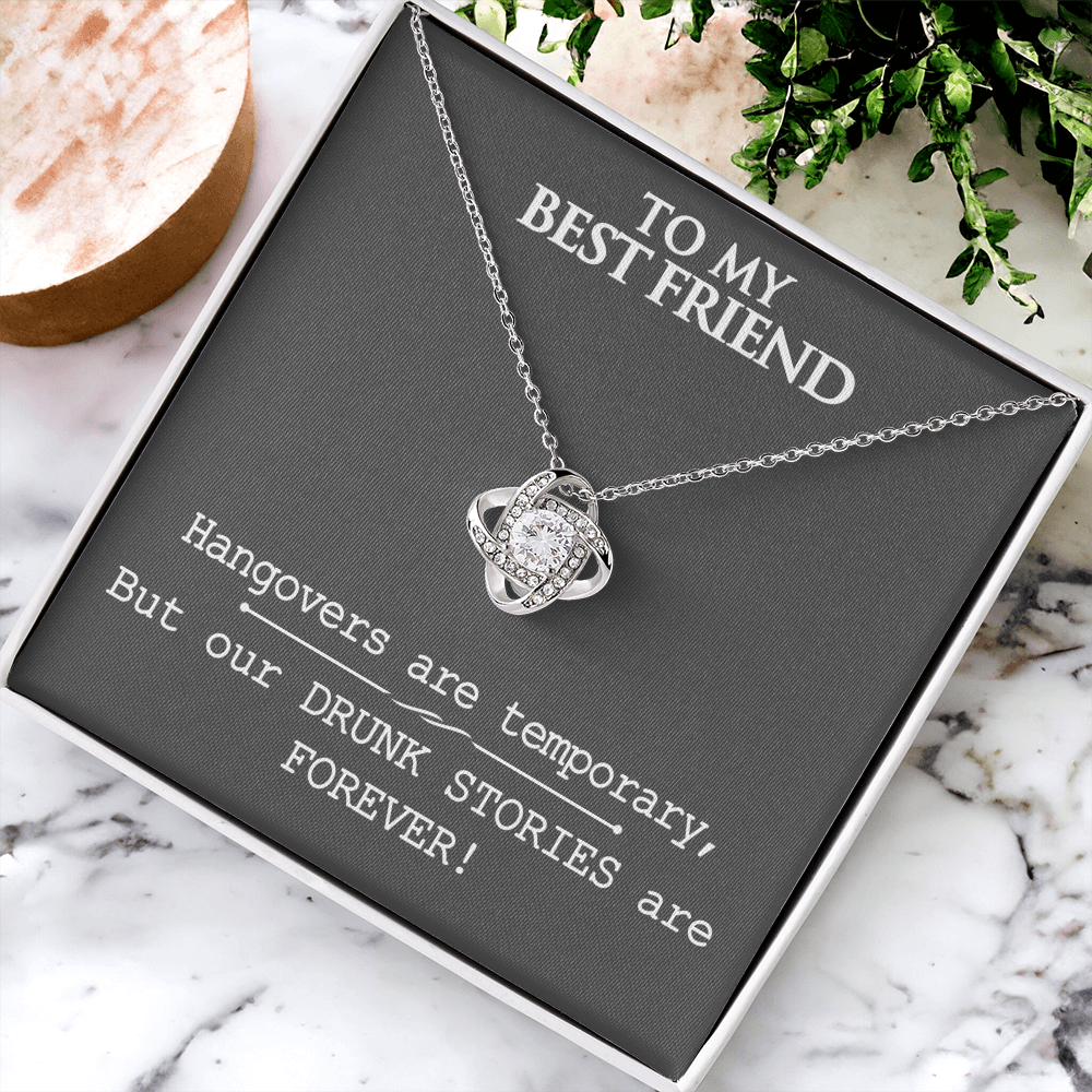Gifts Necklace For Best Friend, To My Best Friend Love Knot Necklace From Friend, Best Friend Birthday Gift Necklace, Long Distance Best Friend Necklace, Best Friend Anniversary Jewelry Gift