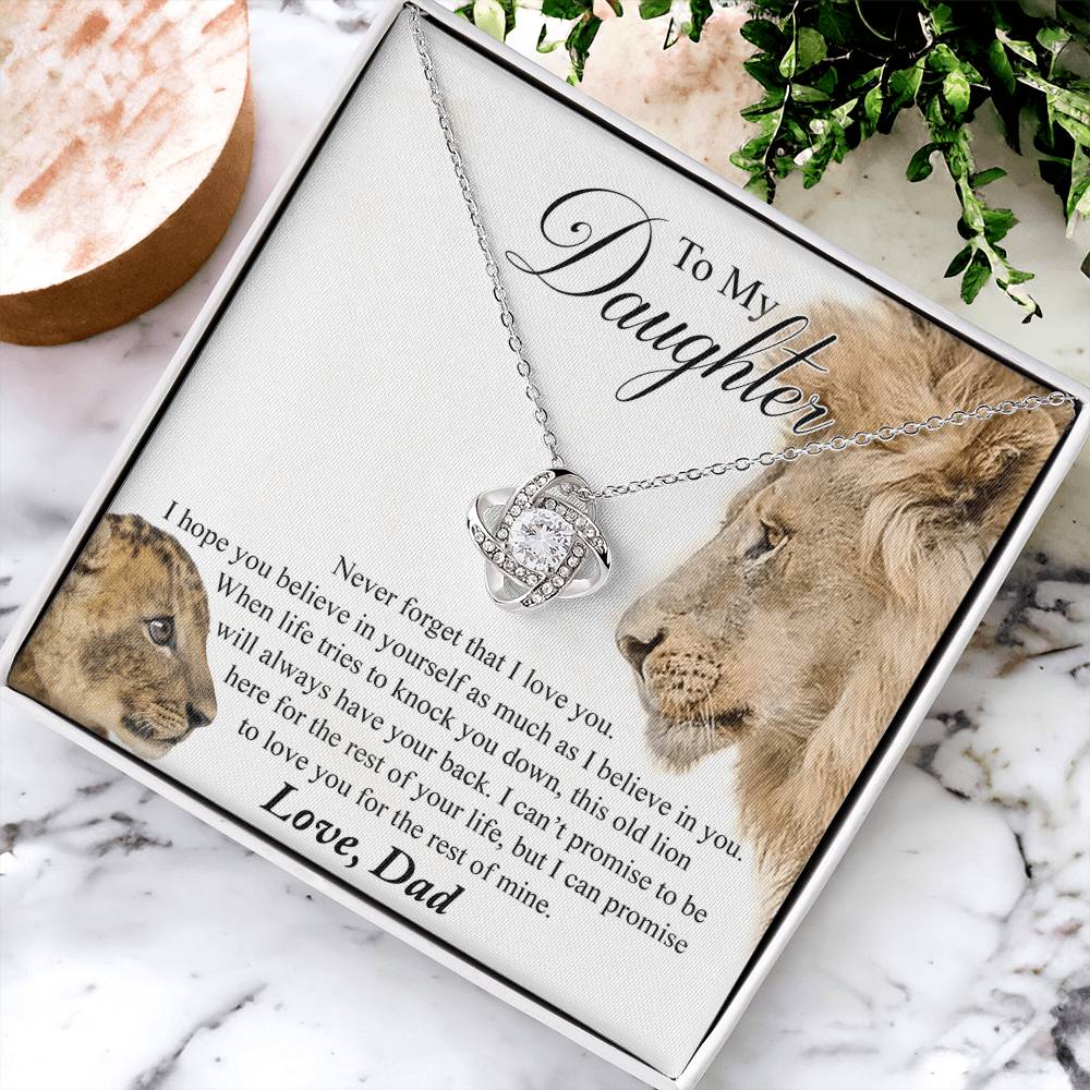 to My Daughter Gift Necklace This Old Lion Will Always Have Your Back Necklace Daughter Necklace From Dad - Daughter gifts from dad Includes Gift Box Jewelry Gift For Girls, Little Girl Necklace