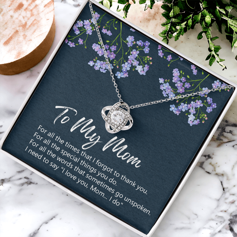 To My Mom Necklace From Daughter, Birthday Gift For Mom, Mother's Day Necklace Gift For Mom, Love Knot Pendant Gift For Mom, Meaningful Mom Gift Necklace, Daughter And Mother Jewelry Gift For Women