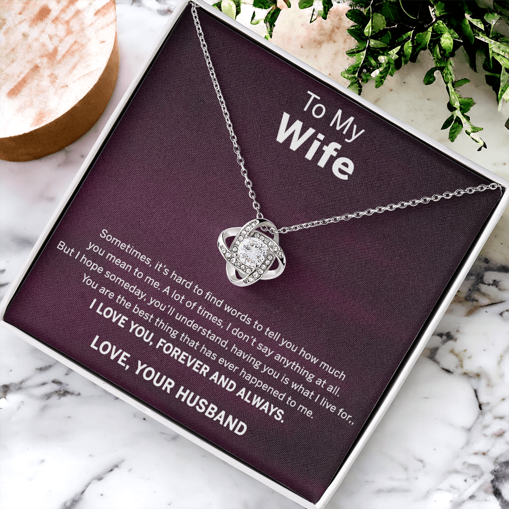 Forever And Always Necklace, To My Wife Necklace From Husband, Wife Love Knot Necklace, Jewelry Gift For Women, Badass Wife Gift Necklace, Future Wife Gift Necklace Soulmate Gift Love Knot Pendant