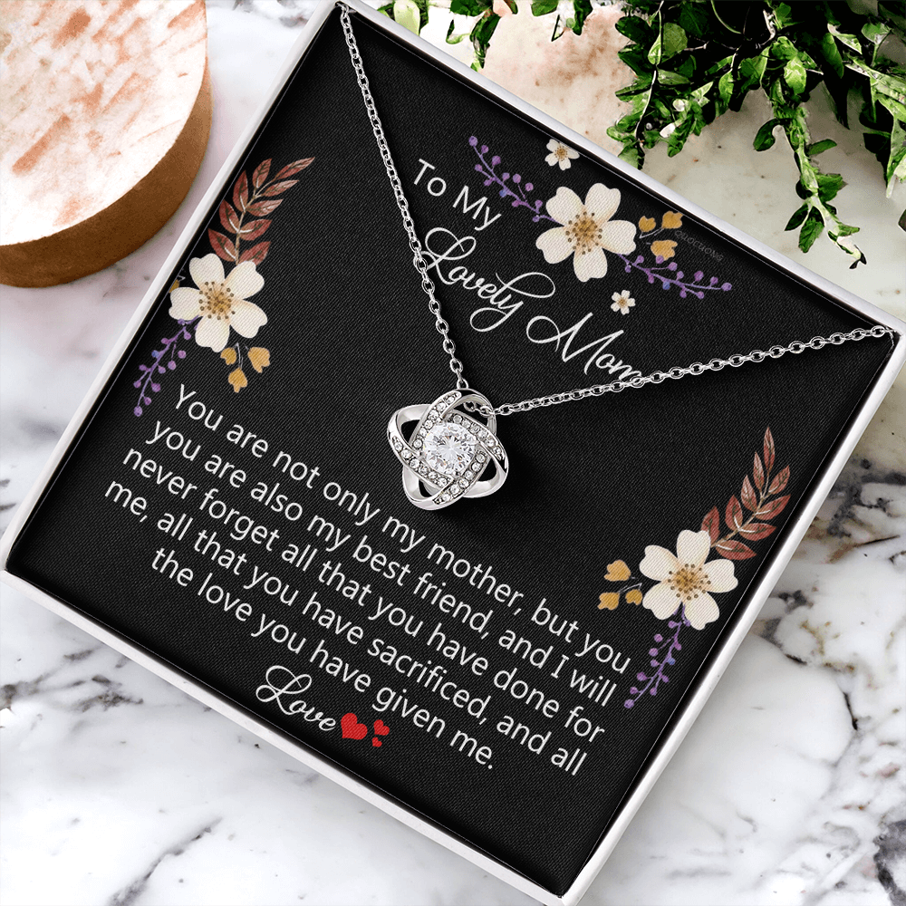 Lovely Mom Necklace, To My Mom Necklace From Daughter Gift For Mom On Birthday Gift Anniversary, Mother' Day Wedding Day Necklace Gift For Mom, Lovely Mom Jewelry Gift For Women, Mom Gift Necklace