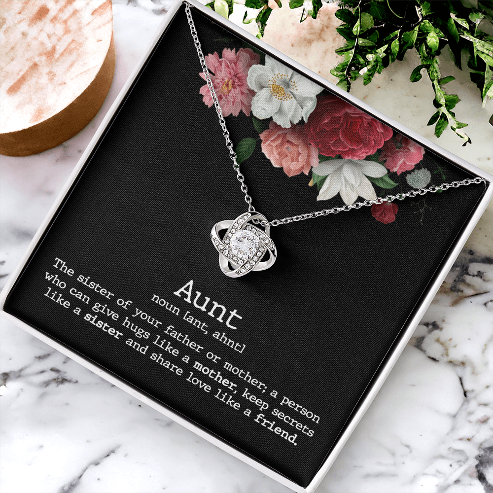 Aunt Love Knot Necklace Gift From Niece Aunt Gifts Necklace for Auntie Gifts Jewelry for Aunt Birthday Gifts Best Aunt Ever Aunt Necklace from Niece Aunt and Niece Necklace to My Aunt Jewelry Gifts