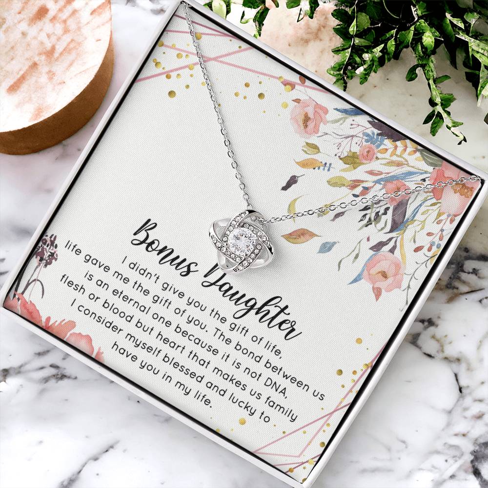 To My Bonus Daughter Necklace From Bonus Mom Jewelry Bonus Daughter Gift From Bonus Mom,Birthday Gift, I Love You Necklace Daughter Gifts Pendant Includes Gift Box Jewelry Gift For Girls
