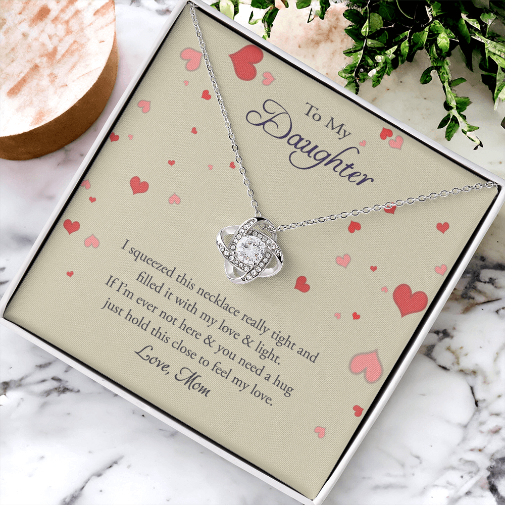 To My Daughter Gift Necklace From Mom, Jewelry Gift for Girls Daughter from Mom, Sentimental Gift for Her, Message Card and Gift Box styles On Birthday, Christmas, Anniversary Graduation Gift