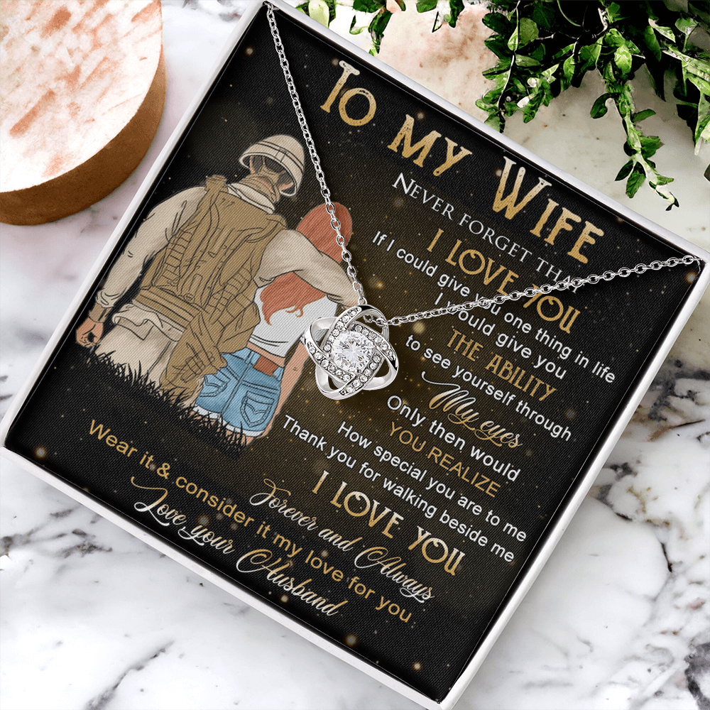 Soldier Necklace Husband To Wife - To My Wife Necklace Gift From Husband On Anniversary, Army Gift Necklace, Military Gift For Wife, Never Forget Necklace Gift For Wife, Jewelry Gift For Women