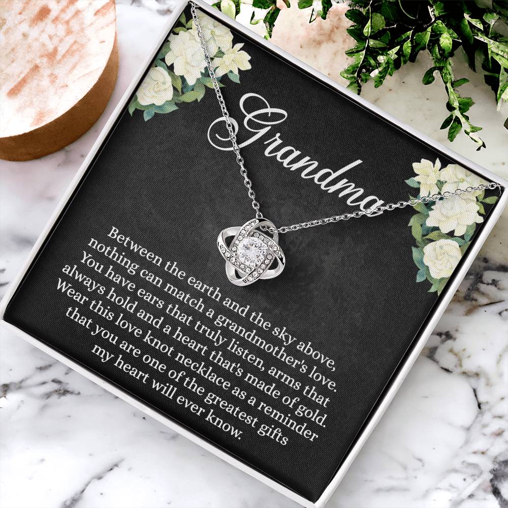 To My Grandma Gift Necklace, Mother's Day Necklace, Grandma Love Knot Necklace, Gift Jewelry For Women, Grandmother Gift Necklace, Nana Gift From Grandchildren, This Love Knot Necklace As A Reminder