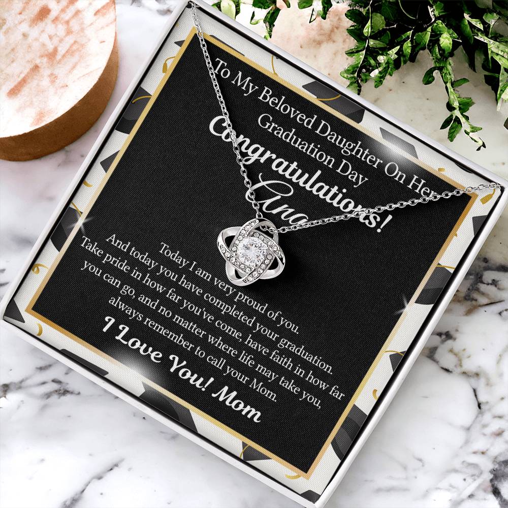 To My Beloved Daughter Graduation Gift From Mom, Graduation Day Necklace Gift For Daughter On Phd Graduation Graduating College Graduation, High School, Senior Graduation, Class of 2026 Necklace