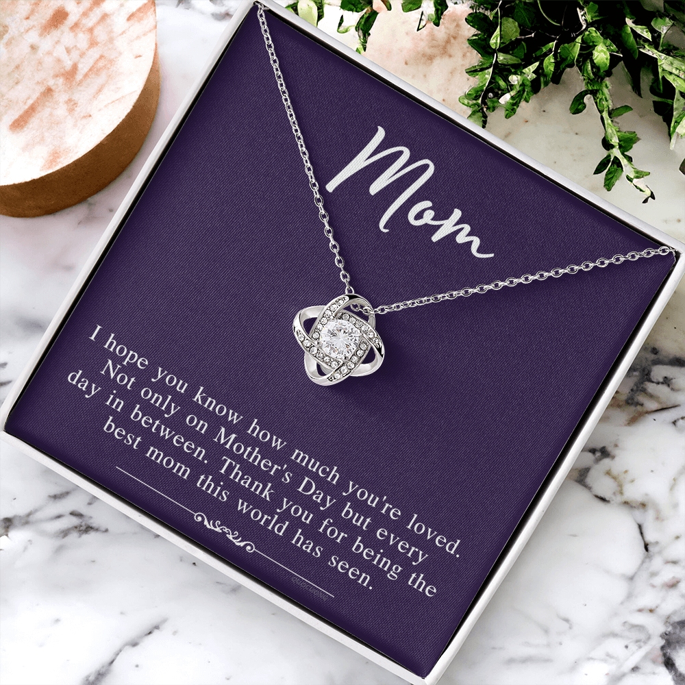 Mothers Day Necklace From Daughter, To My Mom Necklace From Daughter Gifts To Give To Your Mom Beautiful Box, Gift Box Mothers Day, Mom Love Knot Necklace From Daughter, Jewelry Gift For Women