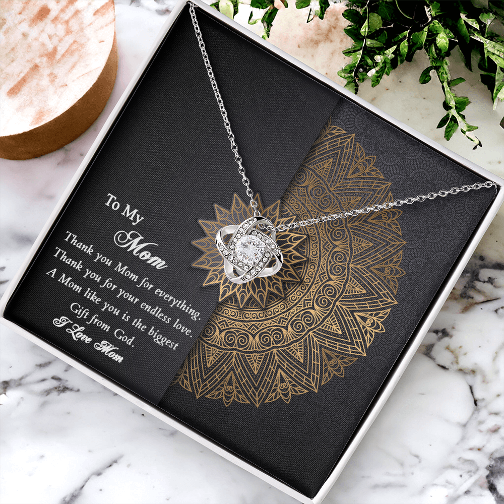 Thank you Mom Necklace from Daughter Gift for Mother's Birthday Xmas Present