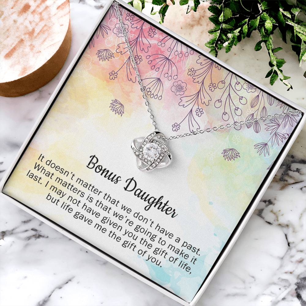 Personalized Gift Necklace - To My Bonus Daughter Gift From Mom, Step Daughter Necklace, Stepdaughter Gift From Stepmom, Step Daughter Wedding Gift, Bonus Daughter Necklace Jewelry Gift For Girls