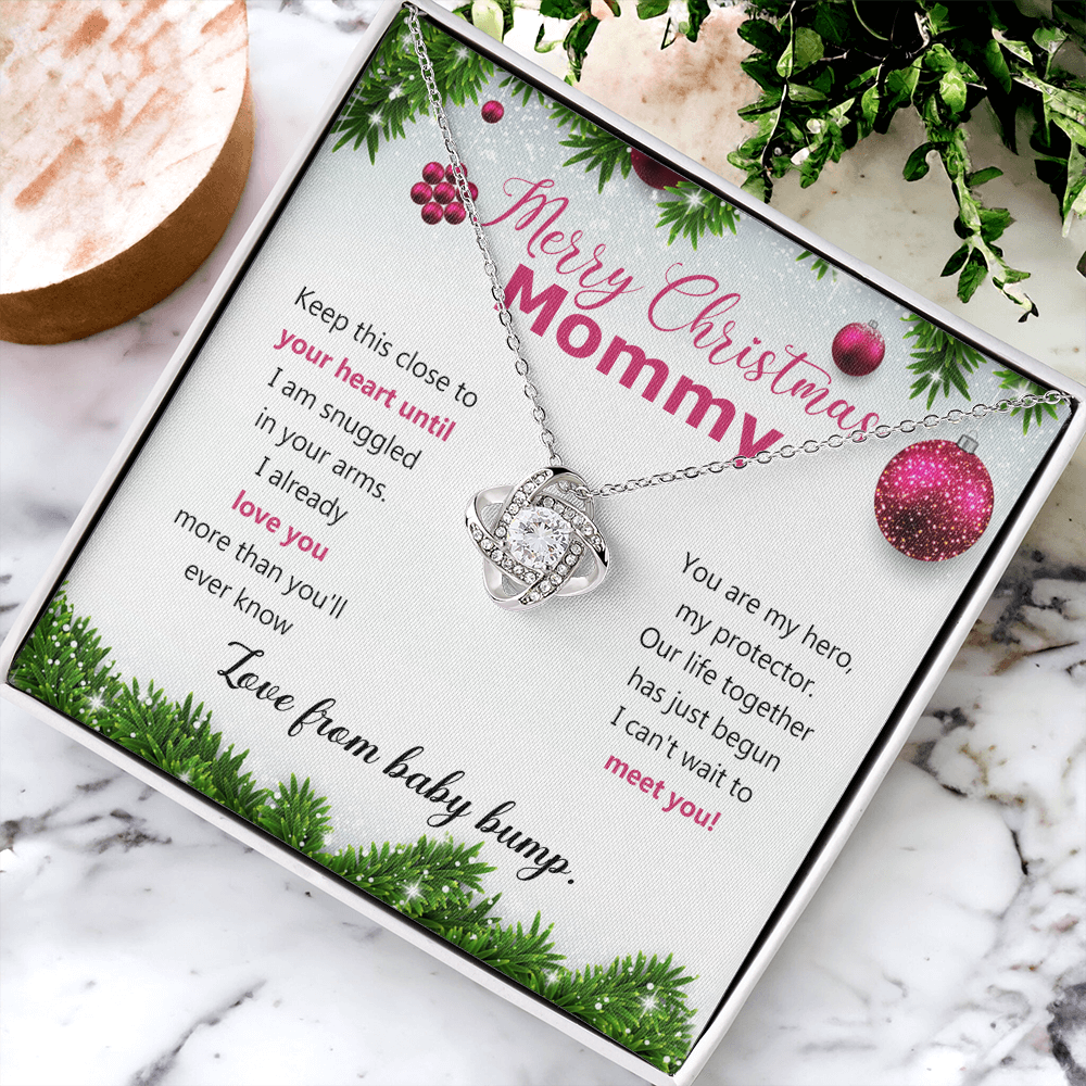 Mommy To Be Merry Christmas Present Necklace From Baby Bump First time mommy