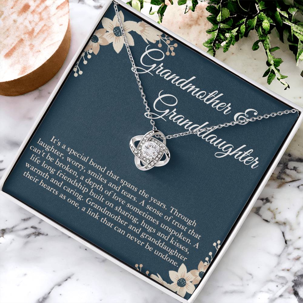 Love Knot Necklace For Granddaughter And Grandmother - To My Granddaughter Necklace From Grandma, Grandmother Gift Necklace On Birthday Gift Graduation Gift, Christmas, Jewelry Gift For Girls