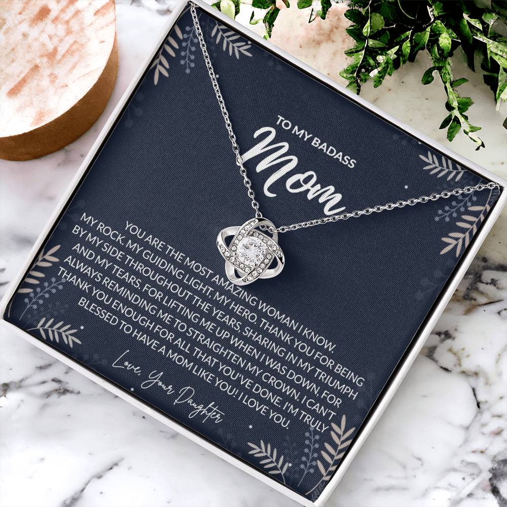 To my Badass Mom Necklace from Daughter Gift for Mother’s Birthday Xmas Present