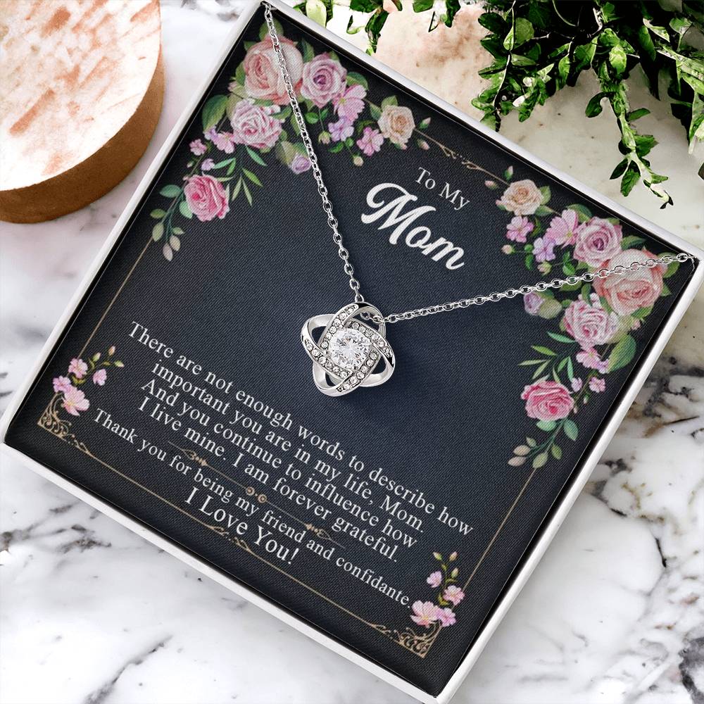 To My Mom Alluring Beauty Necklace, Gift Necklace for Mother, Mother's Day Gift Love Knot Necklace 6323