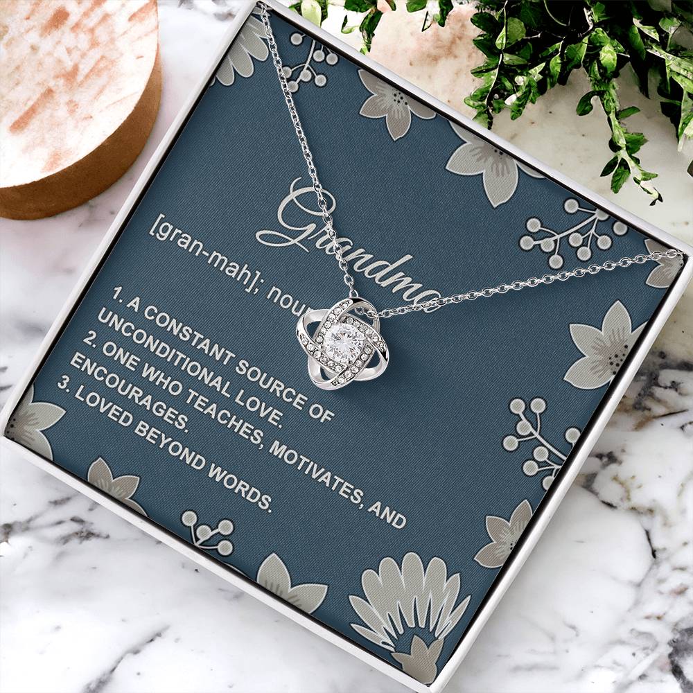 Jewelry Gift for Women, Grandma Gift Pendant, Grandma Gift Necklace - To My Grandma Love Knot Necklace From Granddaughter, Grandmother Grandma Love Beyond Words Necklace Gift For Grandma On Birthday