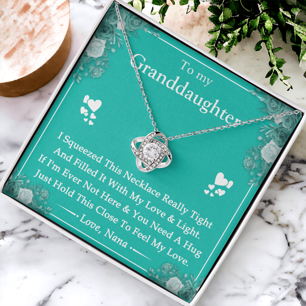 To My Granddaughter Love Knot Necklace From Nana, Grandma, Jewelry Gift For Granddaughter, Nana And Granddaughter Luxury Necklaces styles Jewelry Gift On Birthday, Xmas, Anniversary Graduation Gift