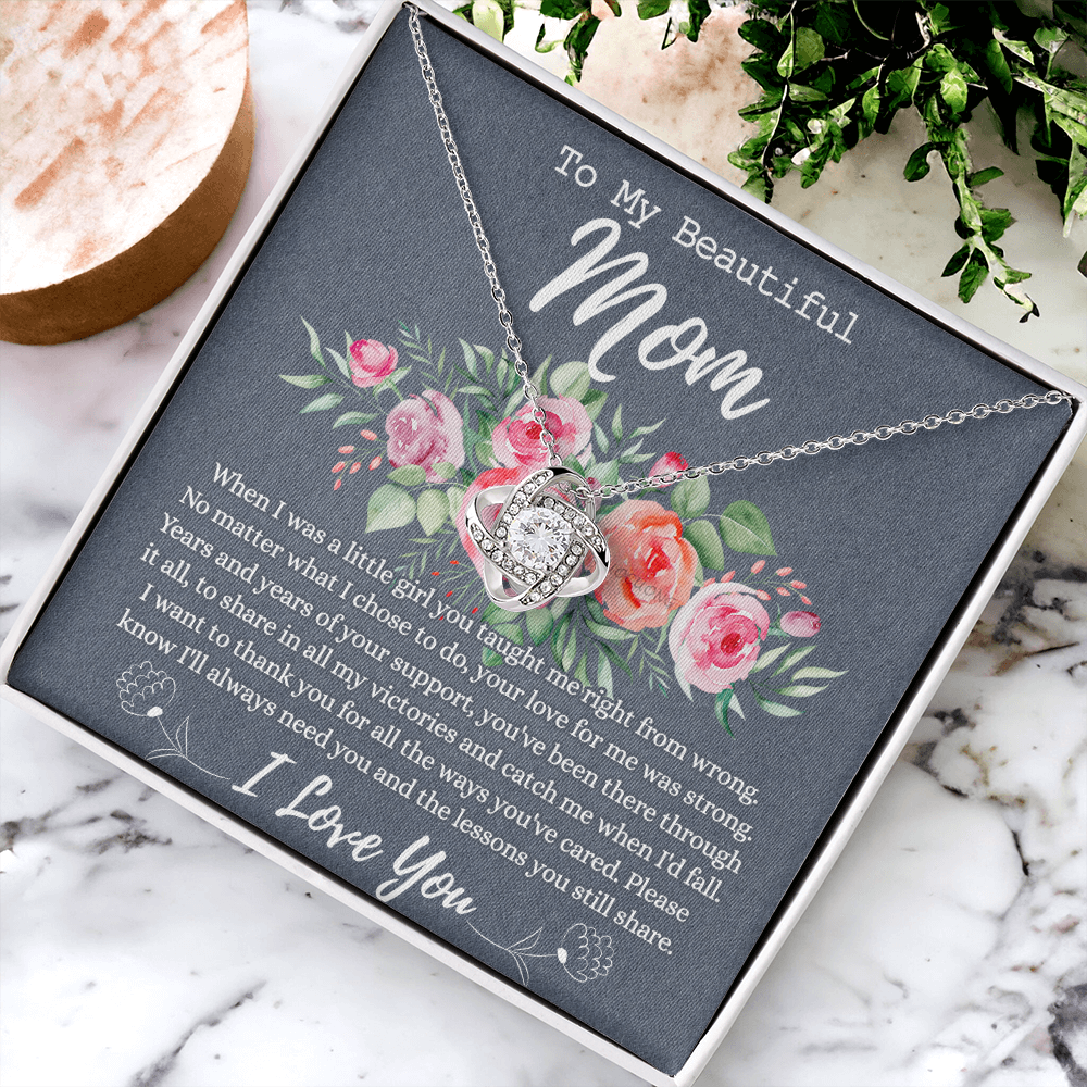 Mother's Day Necklace Gift For Her, To My Mom Necklace From Daughter, Beautiful Mom Love Knot Necklace Gift For Mom mazing Mom, Bonus Mom On Mothers Day, Anniversary, Birthday, Jewelry For Mom