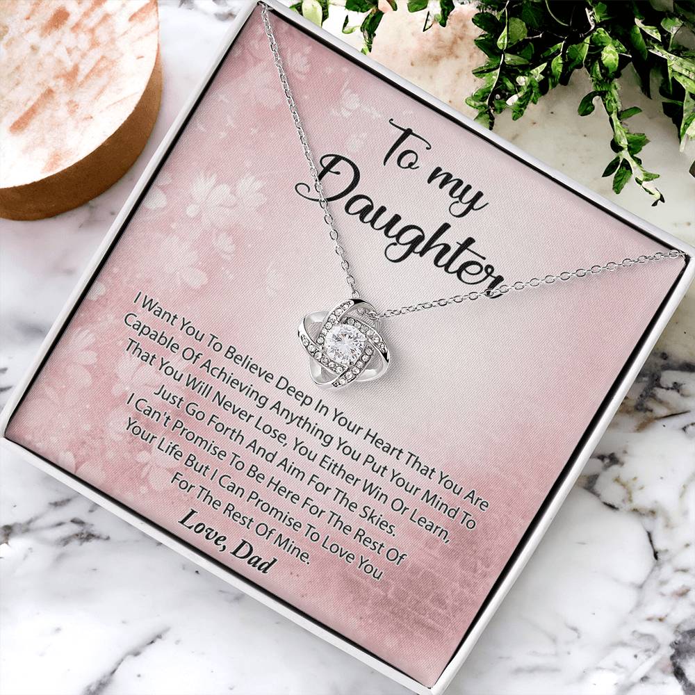 To My Daughter Necklace Gift From Dad, Deep In Your Heart Necklace For Daughter Present Gift On Graduation Birthday Christmas Father And Daughter Jewelry Gift for Girls, Her, Step Daughter Necklace