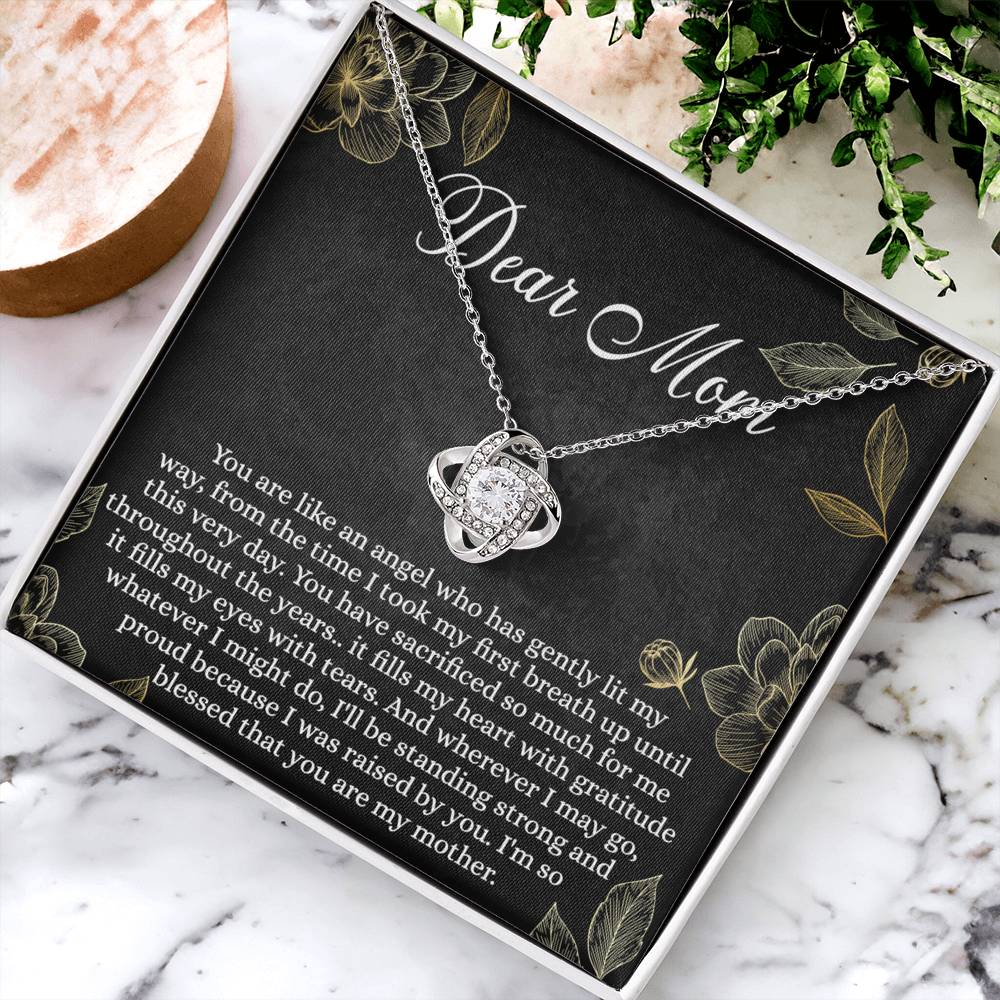 Dear Mom Necklace, To My Mom Love Knot Necklace Gift From Daughter, Mom Gift Necklace, Mother And Daughter Gift Necklace Pendant, The Love Knot Necklace Gift For Mom, You Are My Mother Necklace Love Knot Necklace 6323