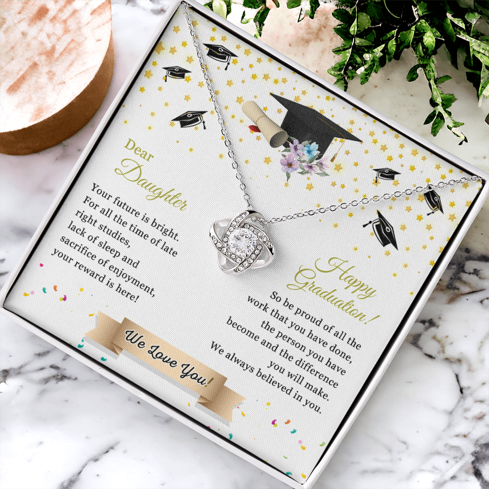 Graduation Gift for Her, To My Daughter Necklace From Parent We Love You Necklace, College Graduation Gifts Pendant For Daughter Graduation Necklaces High School Graduation Gift for Daughter