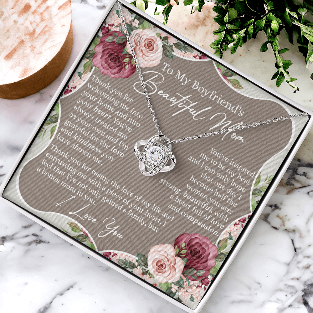 To My Boyfriend's Mom Necklace From Girlfriend, Gift Necklace To My Boyfriend's Beautiful Mom Necklace For Her, Jewelry For Women, Gift Necklace For Boyfriend's Mom On Mother's Day, Anniversary