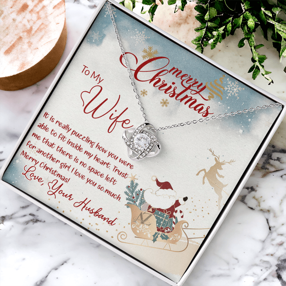 Merry Christmas Gift Necklace for Wife, Soulmate, Gift Necklace for Wife on Christmas, Valentine Day, Husband To Wife Christmas Necklace, To My Wife Necklace Gift From Husband, Wife Christmas Jewelry