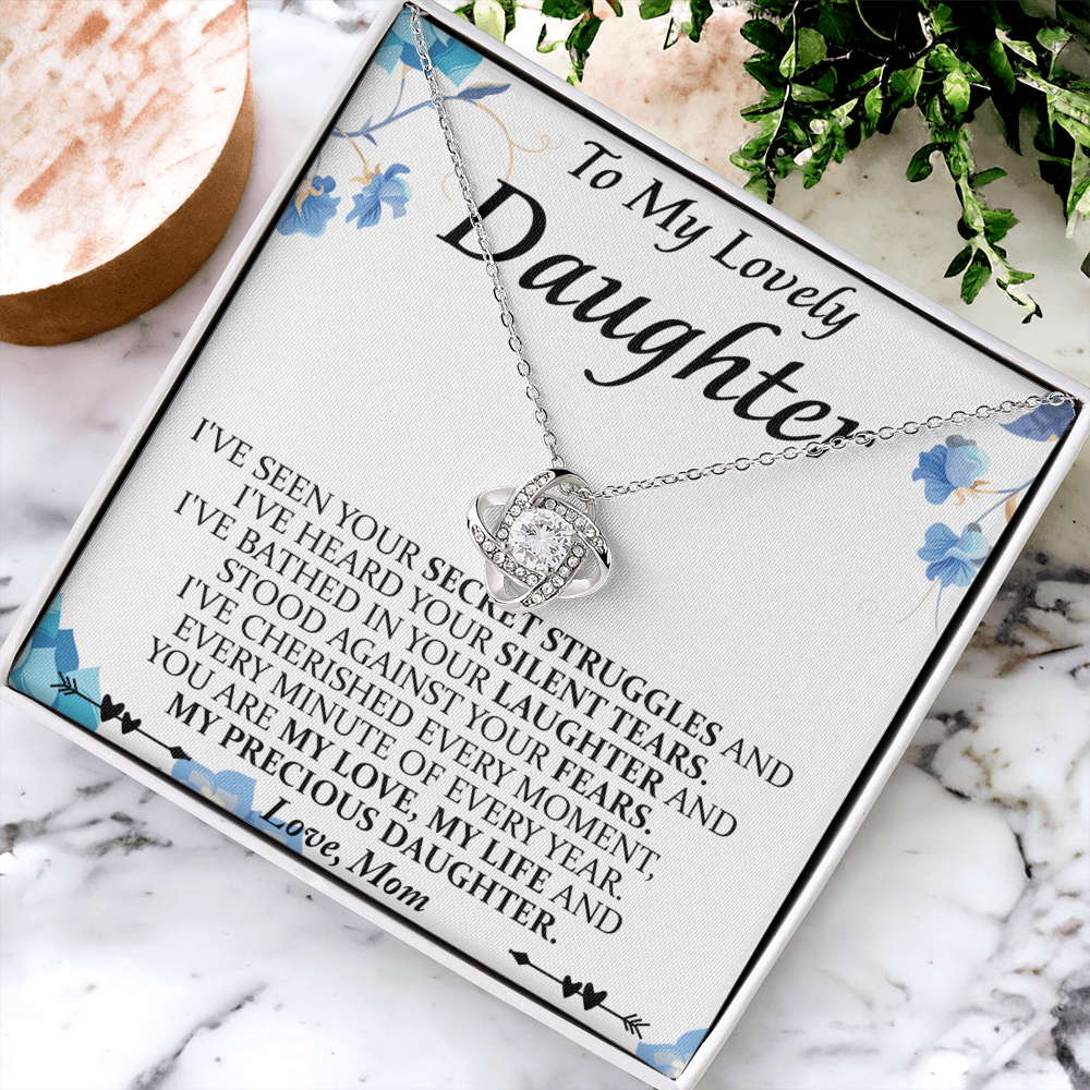 Mother And Daughter Necklace, Birthday Gifts For Daughter, Mothers Day Gifts For Daughters From Mothers, To My Daughter Necklace From Mom, Graduation Gift For Lovely Daughter From Mom1