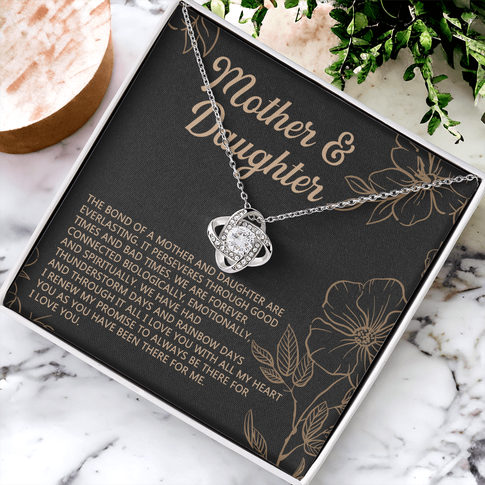 Mother And Daughter Necklace, To My Mother Love Kot Necklace From Daughter, Mothers day Necklace, Mother Daughter Gift Necklace, Jewelry Gift For Women, Mom, Daughter To Mother Love Knot Pendant
