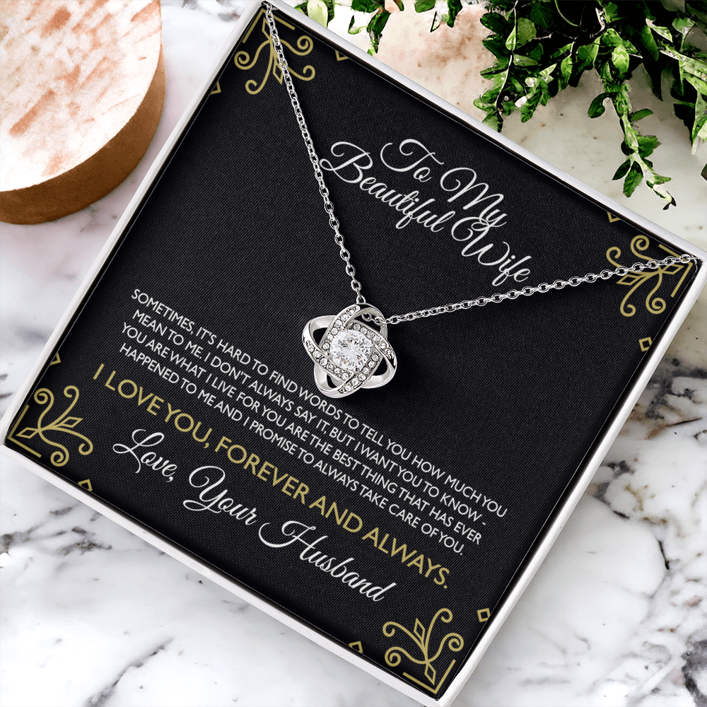 Gifts For Wife Romantic Necklace, Wife Gift Necklace Ideas, To My Smoking Hot Wife Necklace From Men, Message Card and Gift Box For Wife, To My Beautiful Wife Necklace From Husband To Wife