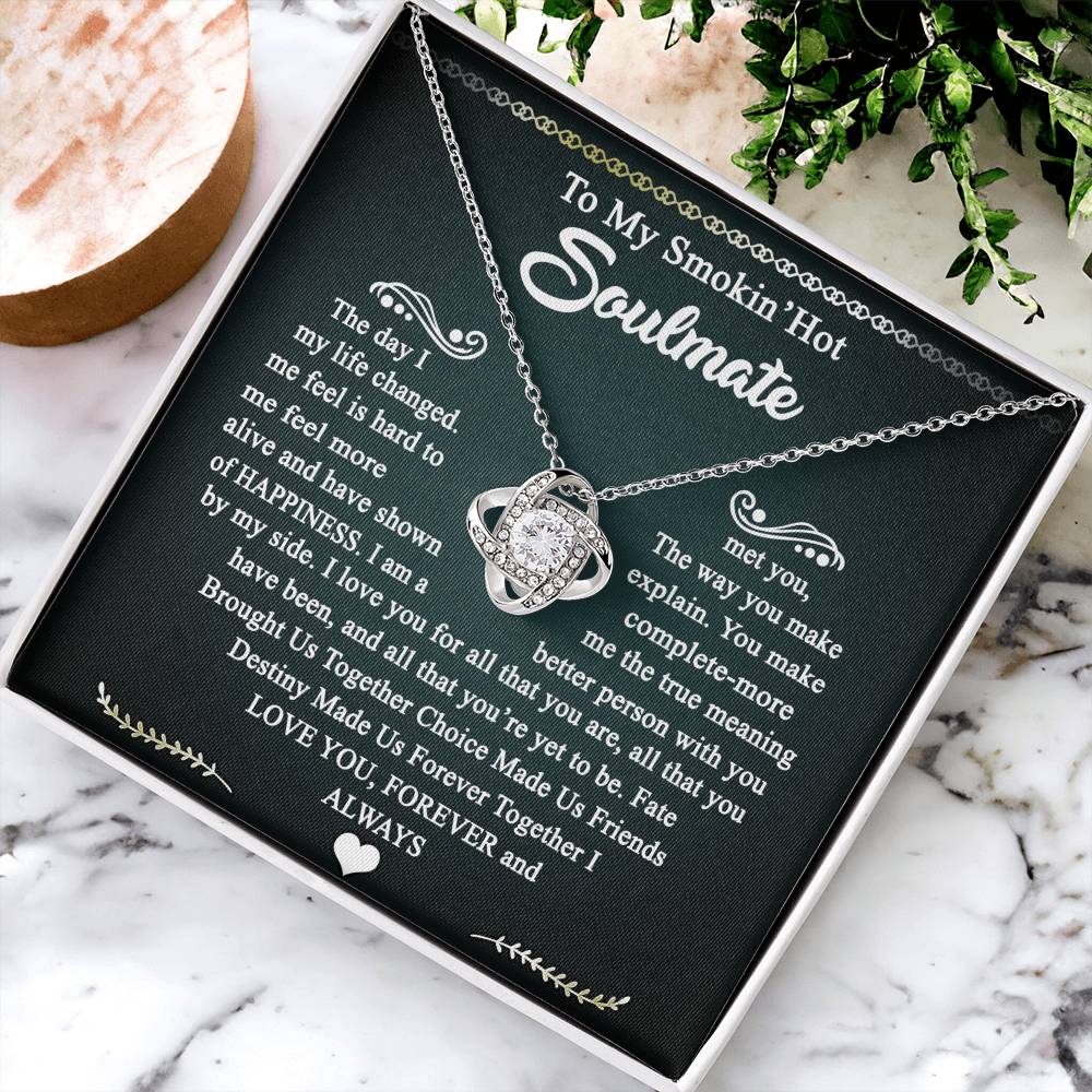 To My Smokin Hot Soulmate Necklace Gift From Husband, Luxury Jewelry For Wife, Girlfriend, Couples Gifts Neckalce, Soulmate Necklace Gift On Christmas Wedding For Her, Jewelry Gift For Women