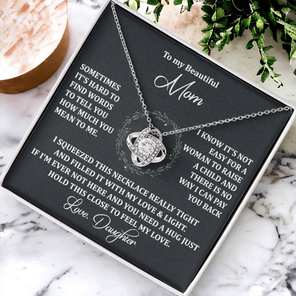 To My Beautiful Mom Necklace Gift From Daughter, Jewelry For Women Pay you Back