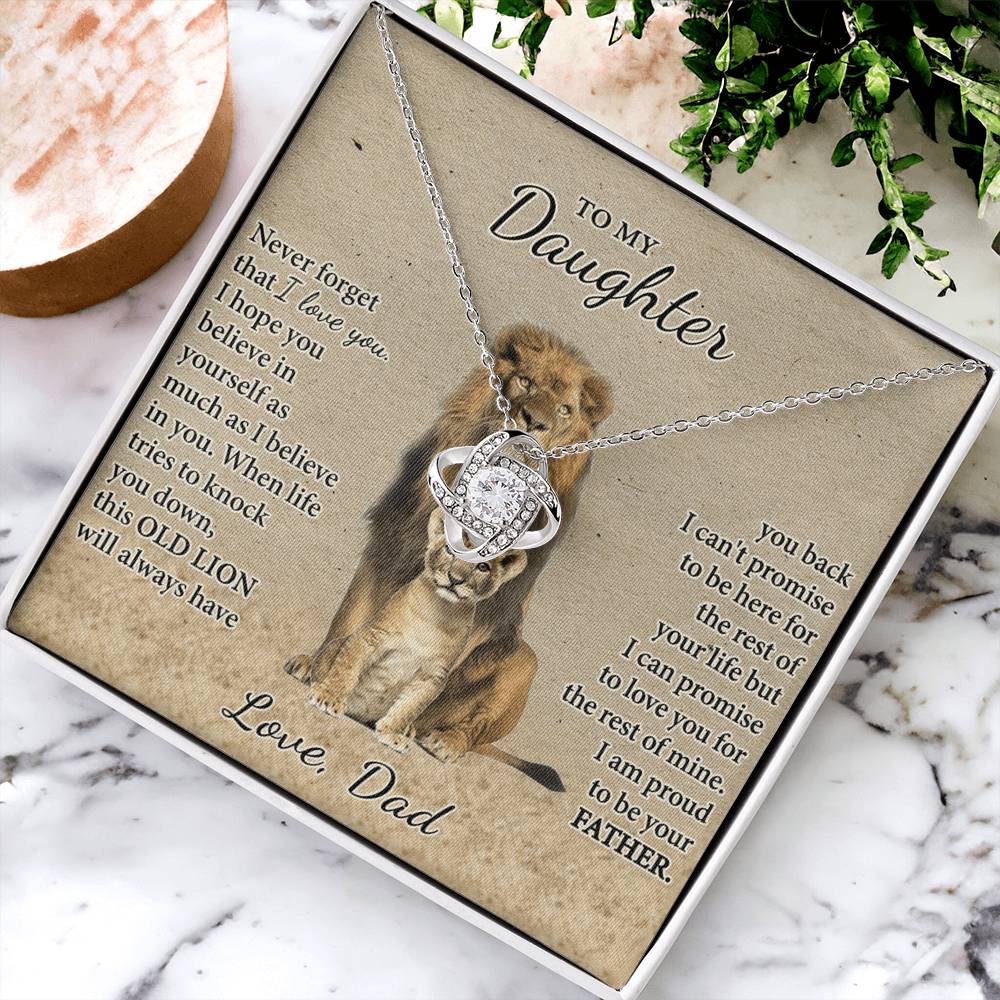 Daughter Gifts Necklace From Dad, To My Daughter Lion Dad And Daughter Necklace, Lion Daughter Necklace Gift On Christmas, Anniversary, Graduation Gift Jewelry Gift For Girls, Little Girl