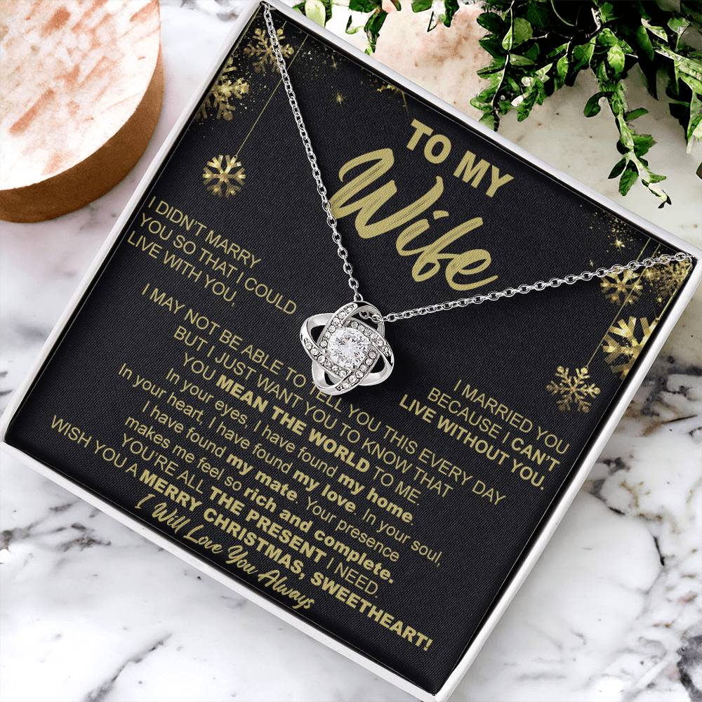 To My Wife Necklace Gifts for Wife Anniversary Birthday Christmas Gifts For Wife 175052393747 Love Knot Necklace 6323