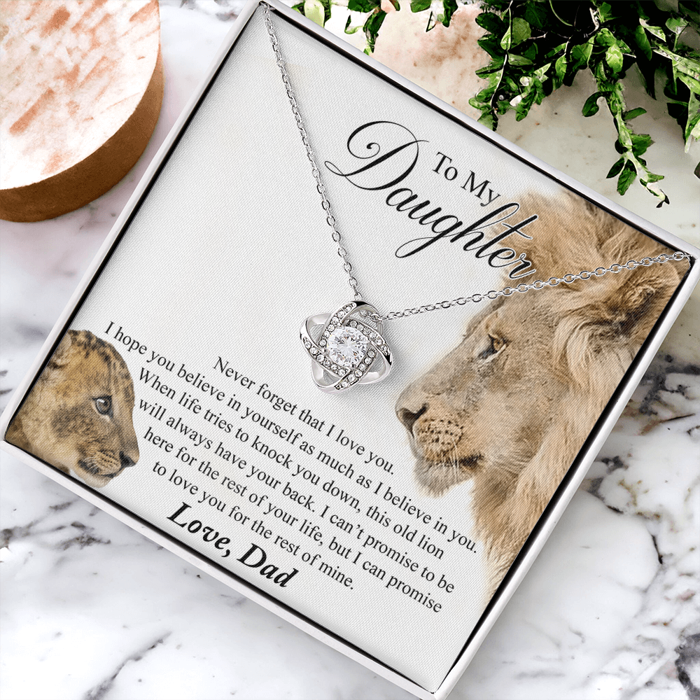 To My Daughter Gift Necklace This Old Lion Will Always Have Your Back Necklace Daughter Necklace From Dad - Daughter gifts from dad Includes Gift Box Jewelry Gift For Girls, Little Girl Necklace
