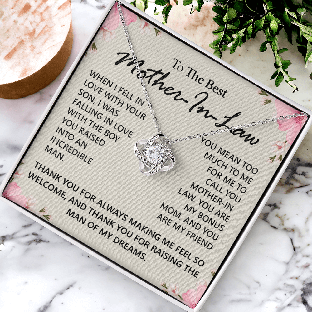 Mother In Law Gift Necklace The Love Knot Necklace Gift For Mother In Law Bonus Mom To The Best Mother In Law Necklace From Daughter Thank You Necklace Gift For Mother In Law Jewelry Gift For Women