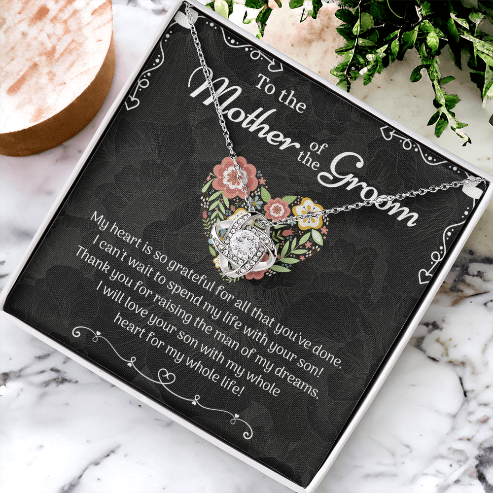 Mother of the Groom Sunflower Necklace from Bride, To The Mother of the Groom Love Knot Necklace From Son Gift For Mom, Mother Of The Groom Gift Necklace, Mom of Groom Gift Jewelry Gift For Women