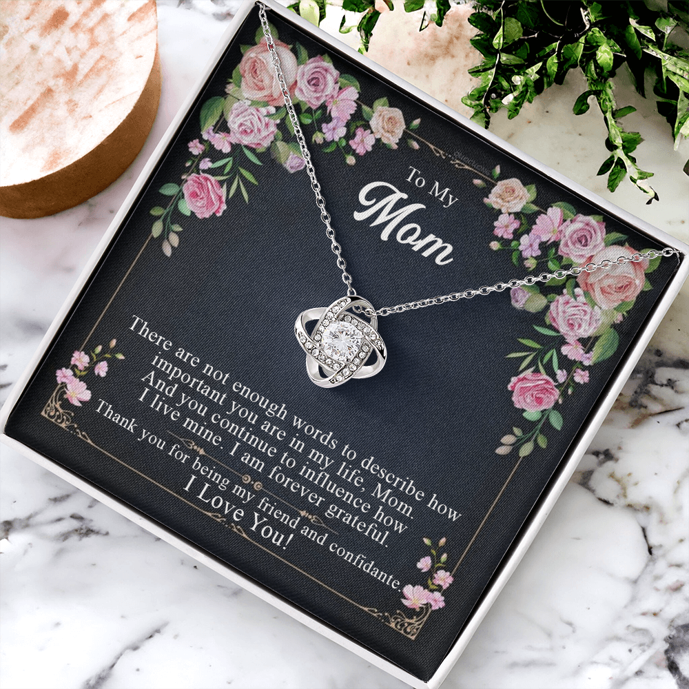 To My Mom Love Knot Necklace, Gift Necklace for Mother, Mother's Day Gift