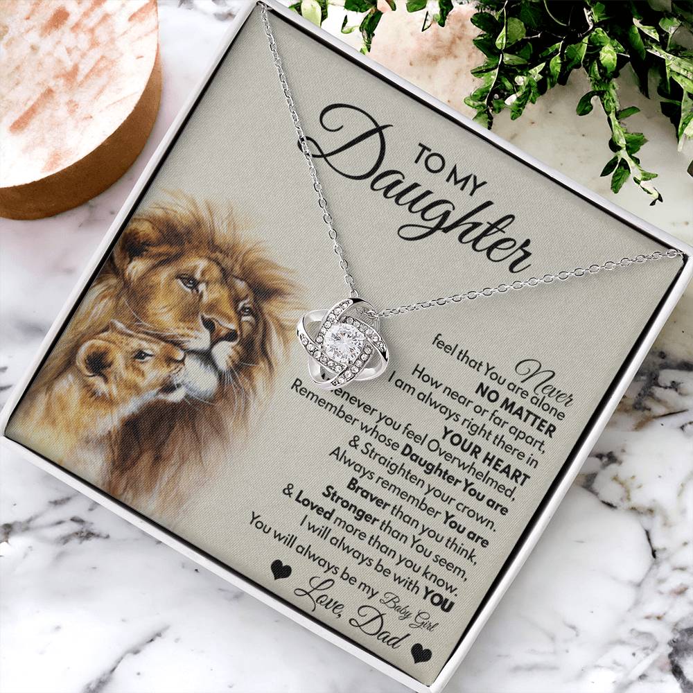 Daughter Gifts Necklace From Dad, To My Daughter Lion And Necklace Gift On Birthday Gift Graduation Gift for Daughter From Dad, Father Daughter Jewelry Gift For Girls, Little Girl Necklace