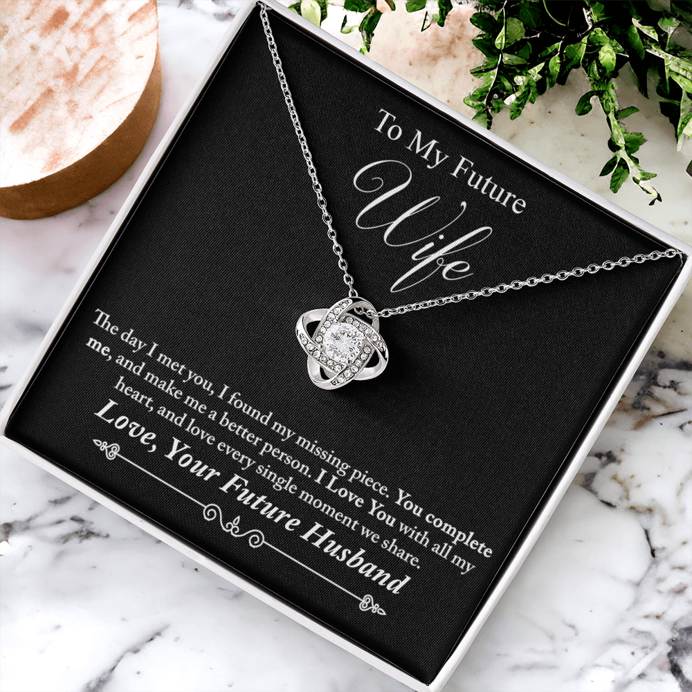 To My Future Wife Love Knots Necklace From Husband, Birthday Gift For Wife, Soulmate Gift Pendant Fiance Gift Necklace, Husband To Future Wife Gift Love Knot Pendant, Future Wife Gift Necklace