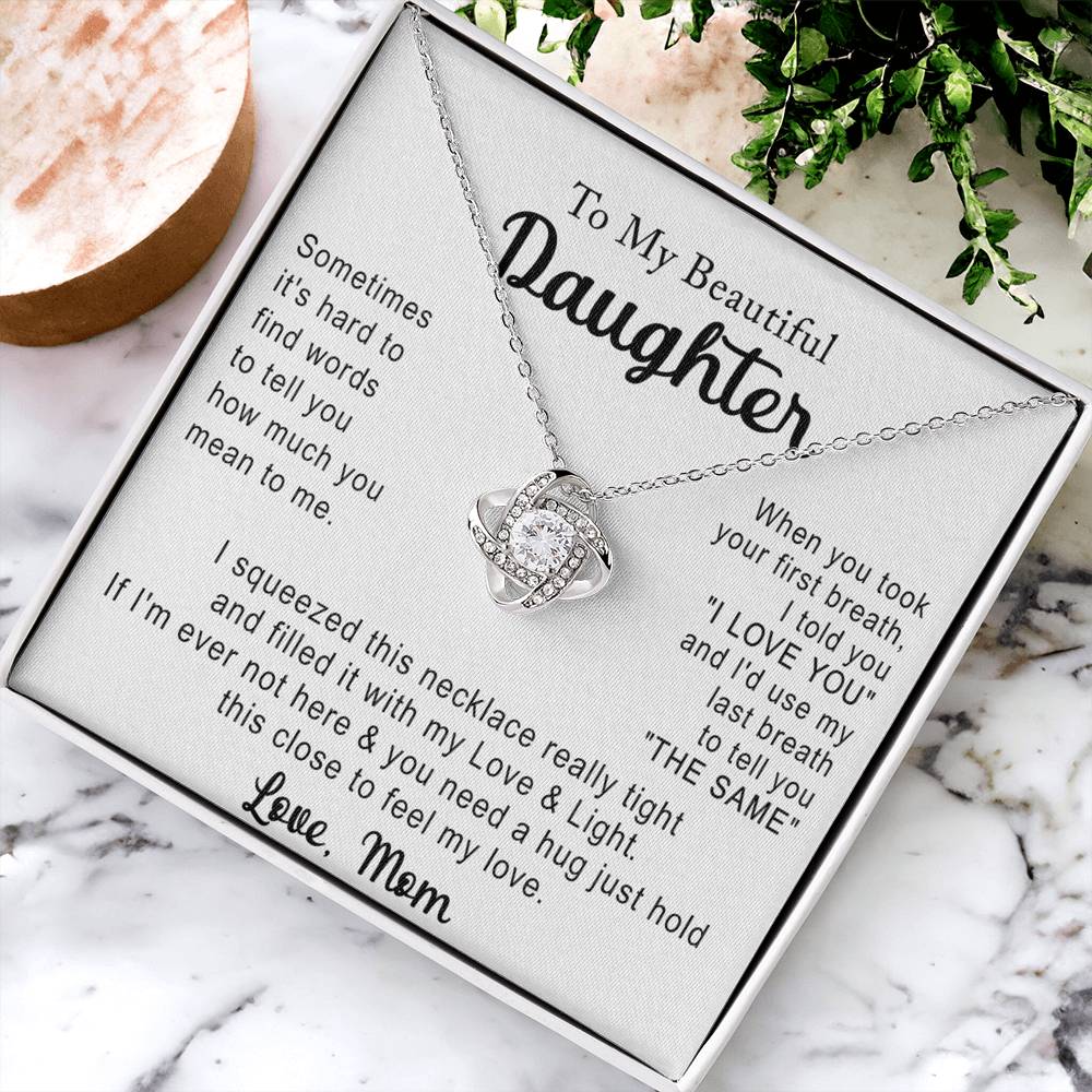 Mother to Daughter Gifts Necklace from Mom to Daughter Necklace, Necklace for Daughter from Mom, To My Beautiful Daughter Gift Necklace from Daddy Includes Gift Box and Message Card